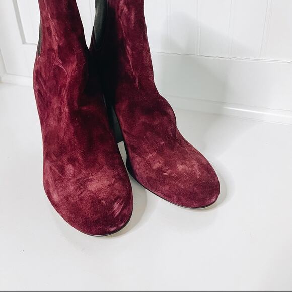 Rag & Bone Agnes Velvet Suede Chelsea Booties in Red $575 - Picture 8 of 8
